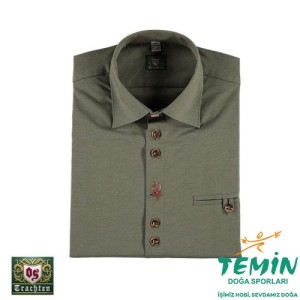 T. OS-Trachten KoyuYeşil Erkek Gömleği Uzun Kol 43/44