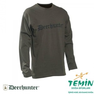DEERHUNTER Logo Yeşil Uzun Kollu Tişört XL