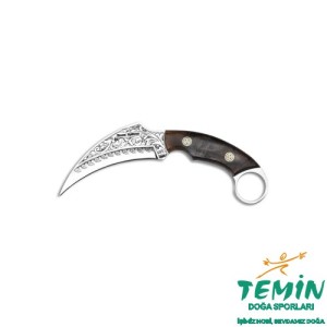 Bora 320 Karambit Kök Ceviz Saplı Gravürlü Bıçak