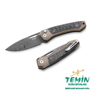 Lionsteel Twain Damascus - Bronze Titanium / Carbon Fiber Çakı
