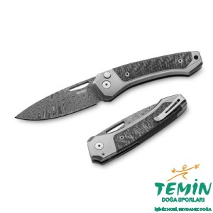 Lionsteel Twain Damascus - Gray Titanium / Carbon Fiber Çakı