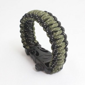 Paraşüt İpi Bileklik ( Yeşil-Siyah-Ref)